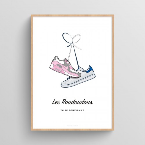 Affiche personnalisée couple chaussures Timberland Blanc Typo Feutre JPG (fichier à imprimer soi-même)