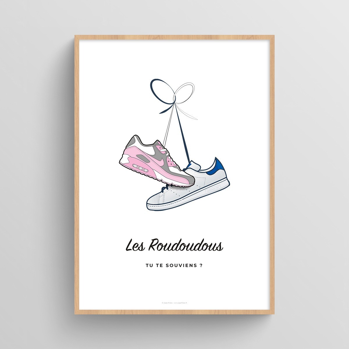 Affiche personnalisée couple chaussures Timberland Blanc Typo Feutre JPG (fichier à imprimer soi-même)