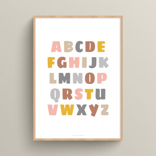 Affiche éveil alphabet : poster d'apprentissage des lettres pour enfant