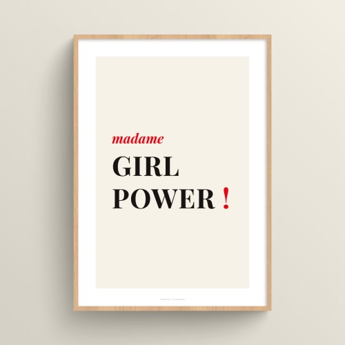 Affiche citation de femme "madame girl power !"