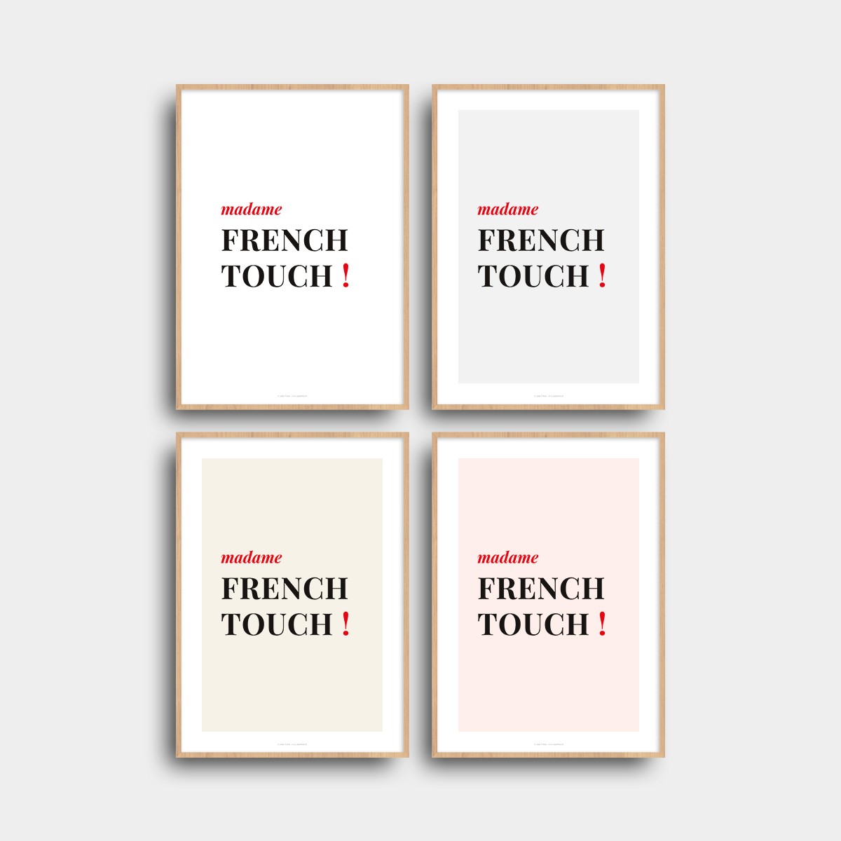 Affiche citation femme et humour "madame french touch !" Blanc JPG (fichier à imprimer soi-même)