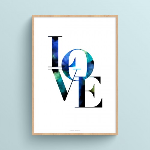 Affiche citation texte Love explosion de couleurs décoration romantique