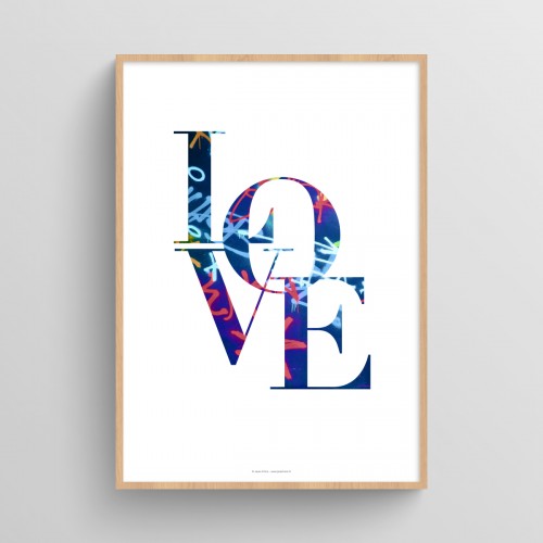 Affiche street art Love citation couple texte amour au design urbain vandale