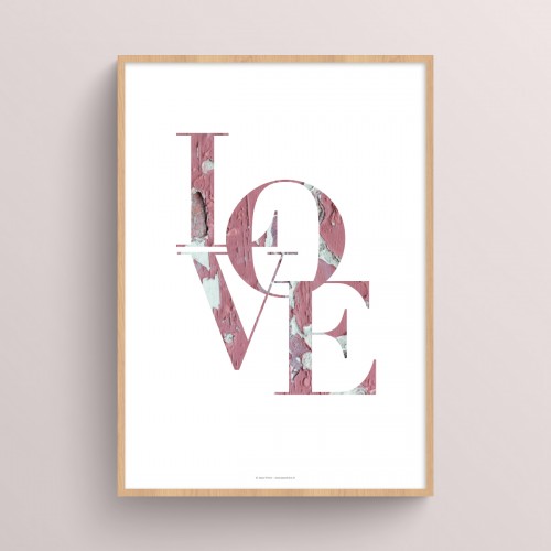 Poster Love vintage et retro : affiche citation couple et décoration romantique