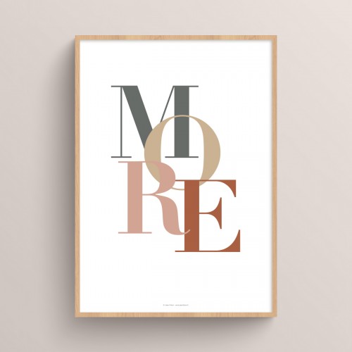 Affiche citation mot "More" poster pour décoration typographique et design Terracotta et Beige crème JPG (fichier à imprimer soi-même)