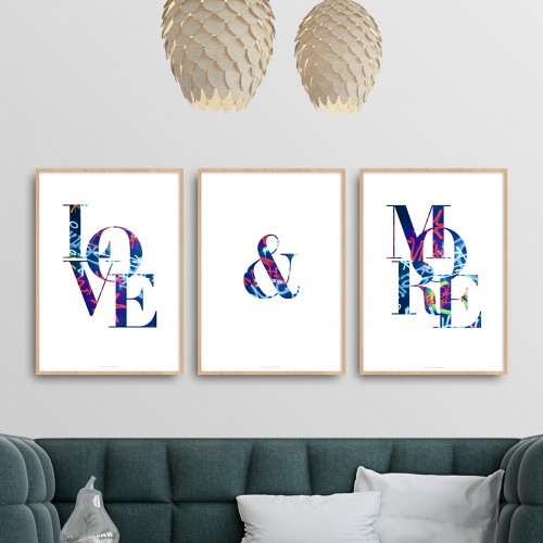 Lot affiches street art citation Love & More pour couple design urbain vandale JPG (fichier à imprimer soi-même) - Poster personnalisable sur mesure