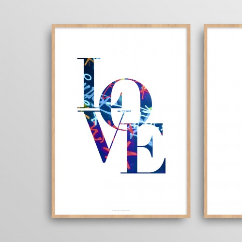 Lot affiches street art citation Love & More pour couple design urbain vandale JPG (fichier à imprimer soi-même) - Poster personnalisable sur mesure