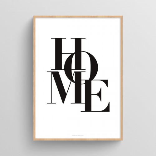 Affiche Home noir avec mot typographie pour décoration murale maison