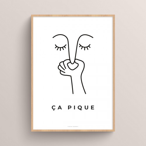 Affiche toilettes humour illustration poster WC citation "ça pique" déco toilette JPG (fichier à imprimer soi-même) - Poster personnalisable sur mesure