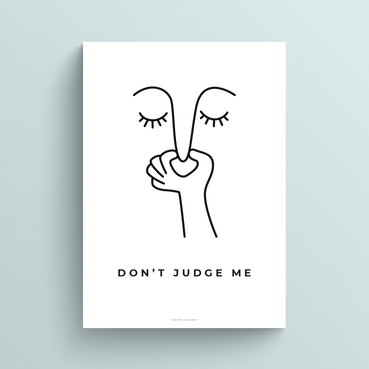 Affiche toilettes humouristique poster illustration WC message toilette humour "Don't judge me" JPG (fichier à imprimer soi-même)