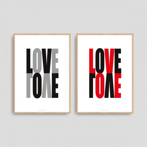 Affiche couple Love and Love pour décoration romantique et Saint-Valentin JPG (fichier à imprimer soi-même) - Poster personnalisable sur mesure